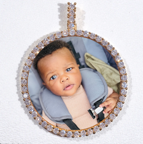 LARGE 3D CIRCLE CUSTOM PICTURE PENDANT