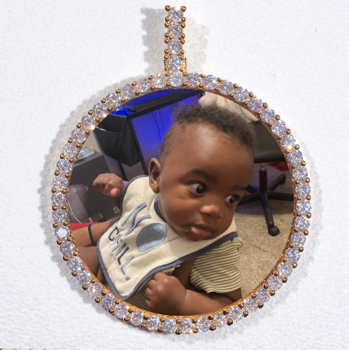 LARGE 3D CIRCLE CUSTOM PICTURE PENDANT