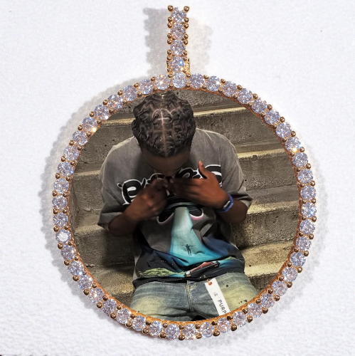 LARGE 3D CIRCLE CUSTOM PICTURE PENDANT
