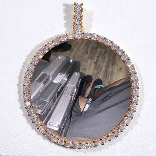 LARGE 3D CIRCLE CUSTOM PICTURE PENDANT