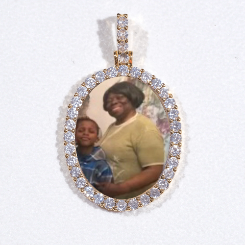 3D Oval Custom Picture Pendant