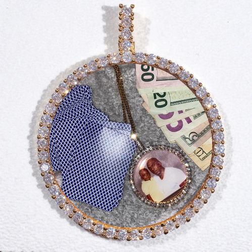 LARGE 3D CIRCLE CUSTOM PICTURE PENDANT