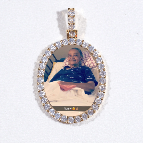 3D Oval Custom Picture Pendant