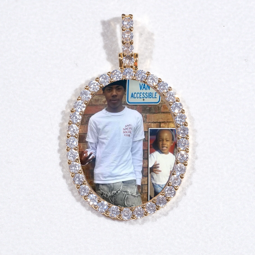 3D Oval Custom Picture Pendant