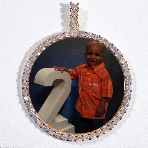 LARGE 3D CIRCLE CUSTOM PICTURE PENDANT
