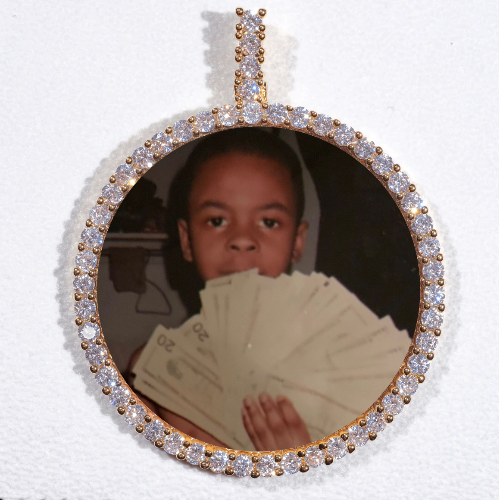 LARGE 3D CIRCLE CUSTOM PICTURE PENDANT