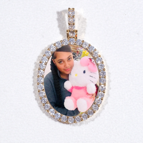 3D Oval Custom Picture Pendant