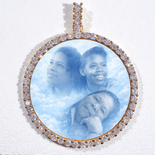 LARGE 3D CIRCLE CUSTOM PICTURE PENDANT