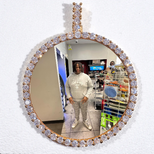 LARGE 3D CIRCLE CUSTOM PICTURE PENDANT