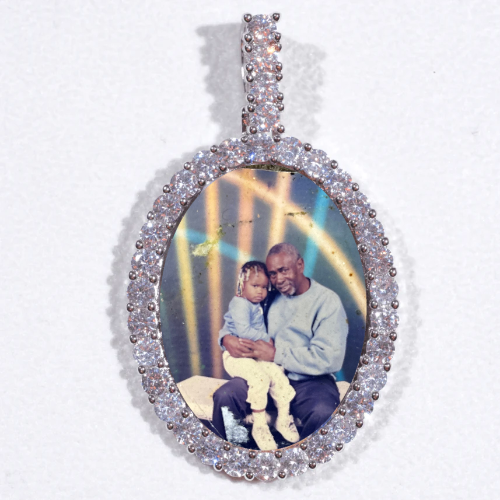 Large 3D Oval Custom Picture Pendant