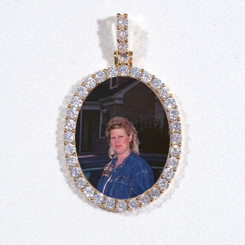 3D Oval Custom Picture Pendant