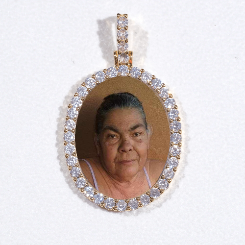 3D Oval Custom Picture Pendant