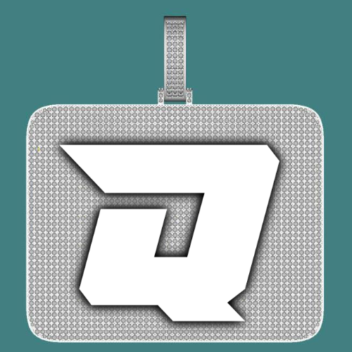 CUSTOM LETTER NECKLACE 3D BIG SQUARE