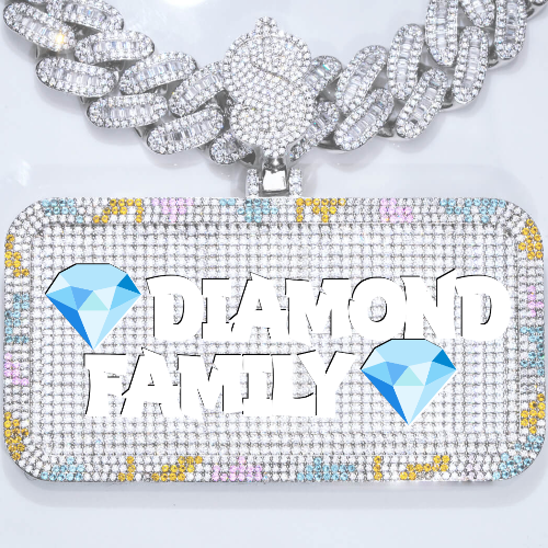 CUSTOM LETTER NECKLACE 3D COLORFUL SQUARE