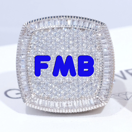 CUSTOM LETTER 3D ICED RING