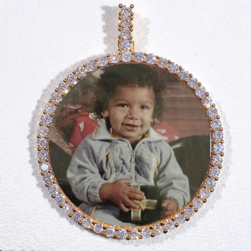 LARGE 3D CIRCLE CUSTOM PICTURE PENDANT