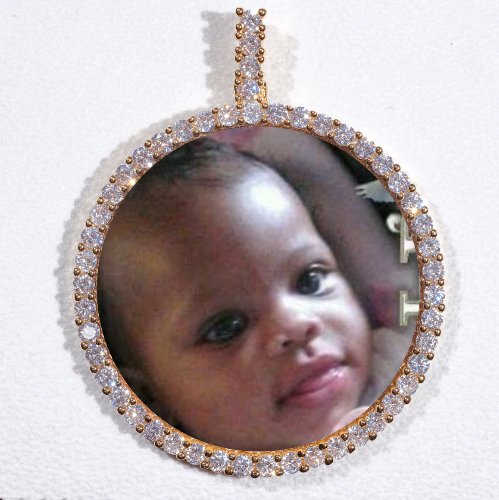 LARGE 3D CIRCLE CUSTOM PICTURE PENDANT