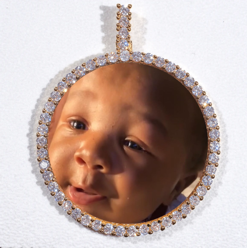 LARGE 3D CIRCLE CUSTOM PICTURE PENDANT