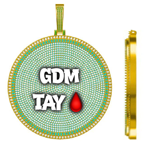 CUSTOM LETTER NECKLACE 3D BIG DISC