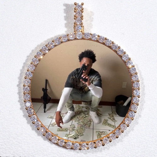 LARGE 3D CIRCLE CUSTOM PICTURE PENDANT