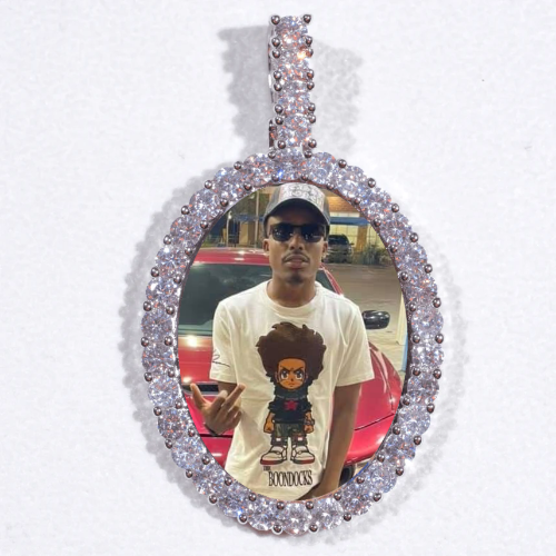 Large 3D Oval Custom Picture Pendant