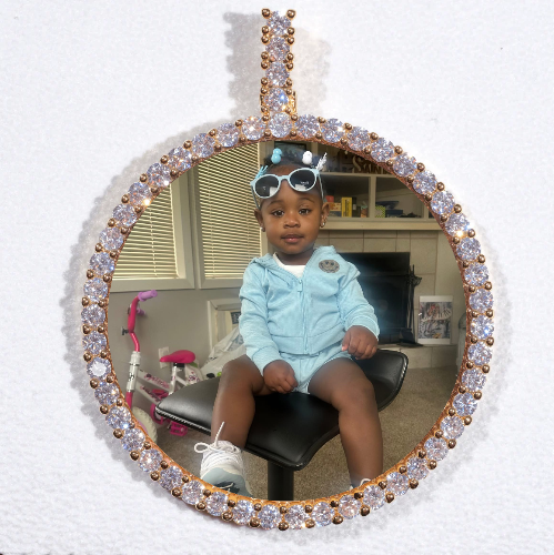LARGE 3D CIRCLE CUSTOM PICTURE PENDANT
