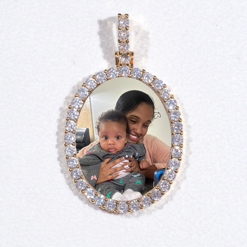 3D Oval Custom Picture Pendant