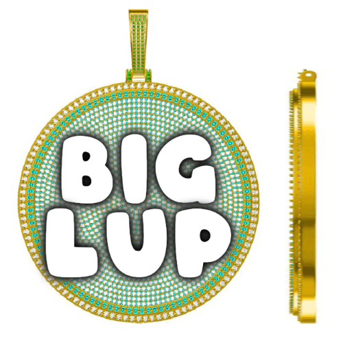 CUSTOM LETTER NECKLACE 3D BIG DISC