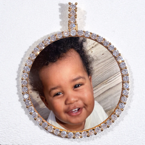 LARGE 3D CIRCLE CUSTOM PICTURE PENDANT