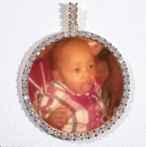 LARGE 3D CIRCLE CUSTOM PICTURE PENDANT