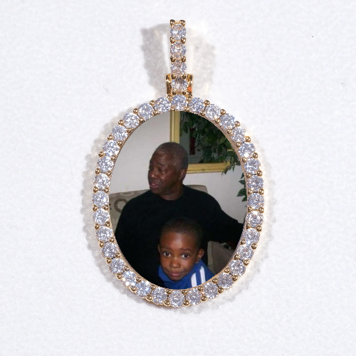 3D Oval Custom Picture Pendant