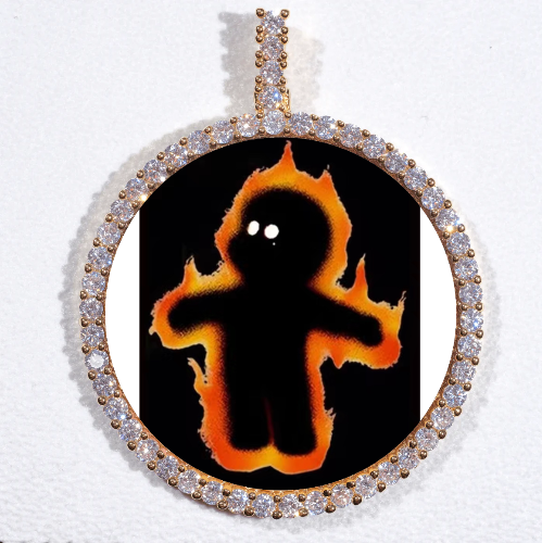LARGE 3D CIRCLE CUSTOM PICTURE PENDANT