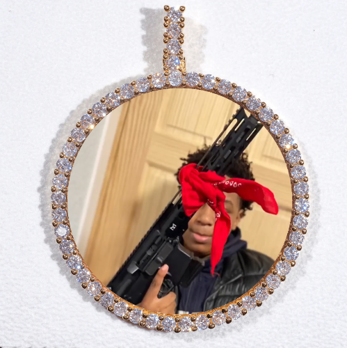 LARGE 3D CIRCLE CUSTOM PICTURE PENDANT