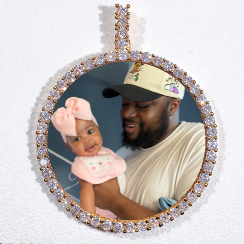 LARGE 3D CIRCLE CUSTOM PICTURE PENDANT