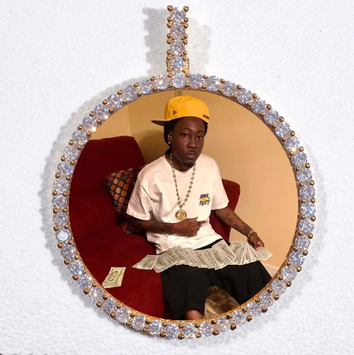 LARGE 3D CIRCLE CUSTOM PICTURE PENDANT