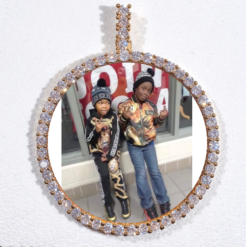 LARGE 3D CIRCLE CUSTOM PICTURE PENDANT