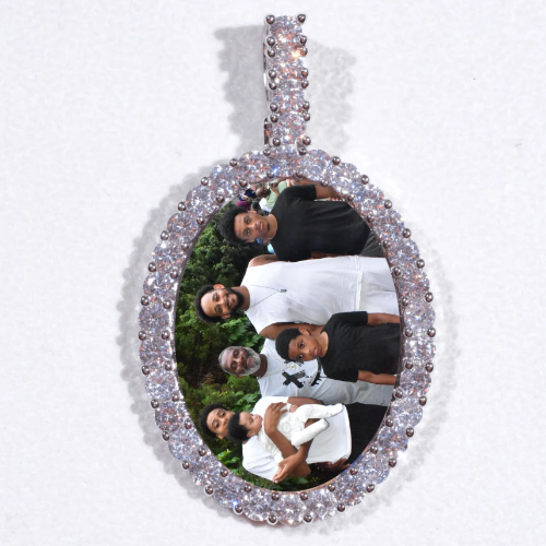 Large 3D Oval Custom Picture Pendant