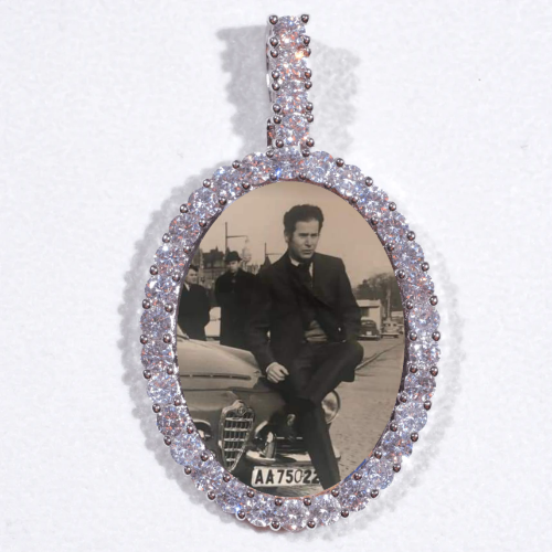 Large 3D Oval Custom Picture Pendant