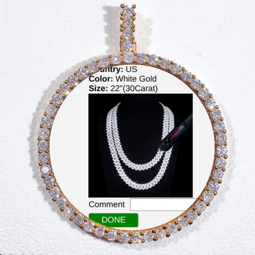 LARGE 3D CIRCLE CUSTOM PICTURE PENDANT