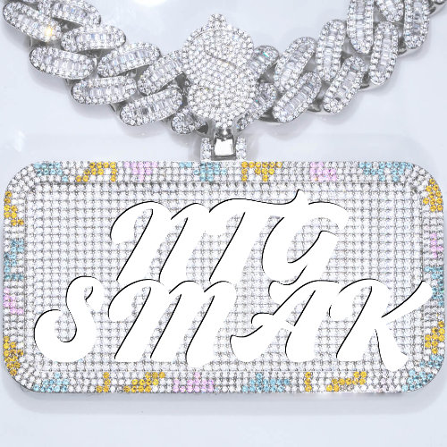 CUSTOM LETTER NECKLACE 3D COLORFUL SQUARE