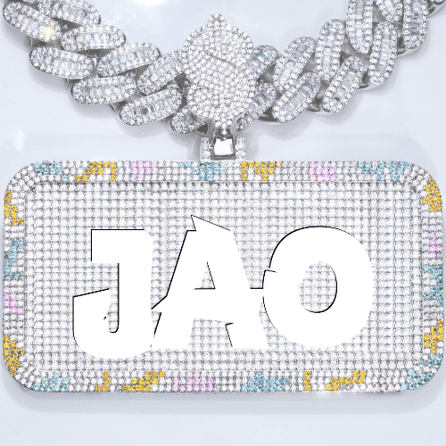 CUSTOM LETTER NECKLACE 3D COLORFUL SQUARE