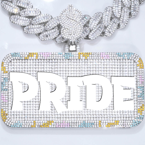 CUSTOM LETTER NECKLACE 3D COLORFUL SQUARE