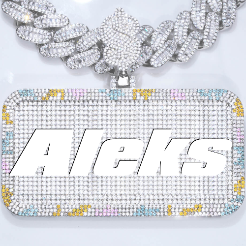 CUSTOM LETTER NECKLACE 3D COLORFUL SQUARE