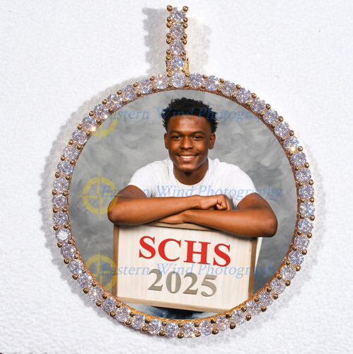 LARGE 3D CIRCLE CUSTOM PICTURE PENDANT