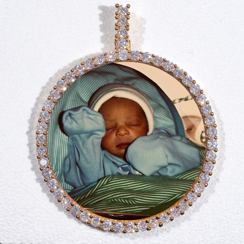 LARGE 3D CIRCLE CUSTOM PICTURE PENDANT