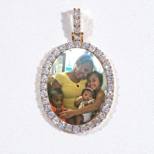 3D Oval Custom Picture Pendant