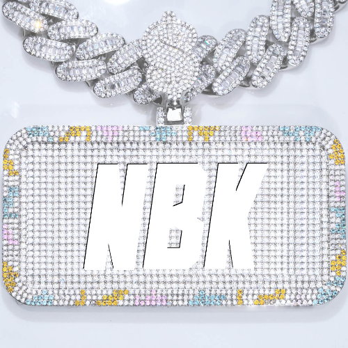 CUSTOM LETTER NECKLACE 3D COLORFUL SQUARE