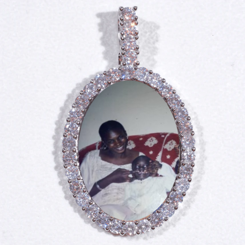 Large 3D Oval Custom Picture Pendant