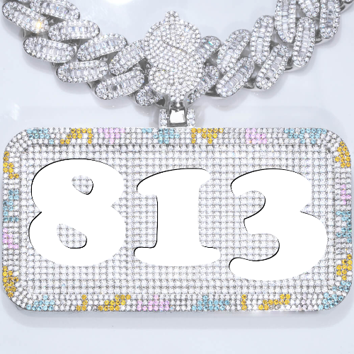 CUSTOM LETTER NECKLACE 3D COLORFUL SQUARE