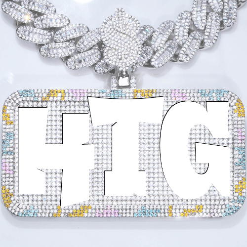 CUSTOM LETTER NECKLACE 3D COLORFUL SQUARE